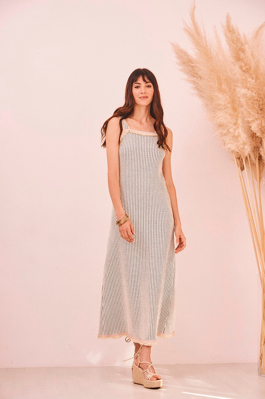 Vestido largo jacquard
