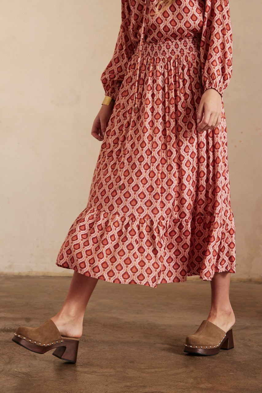 Falda midi estampada