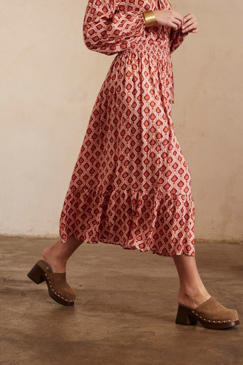 Falda midi estampada