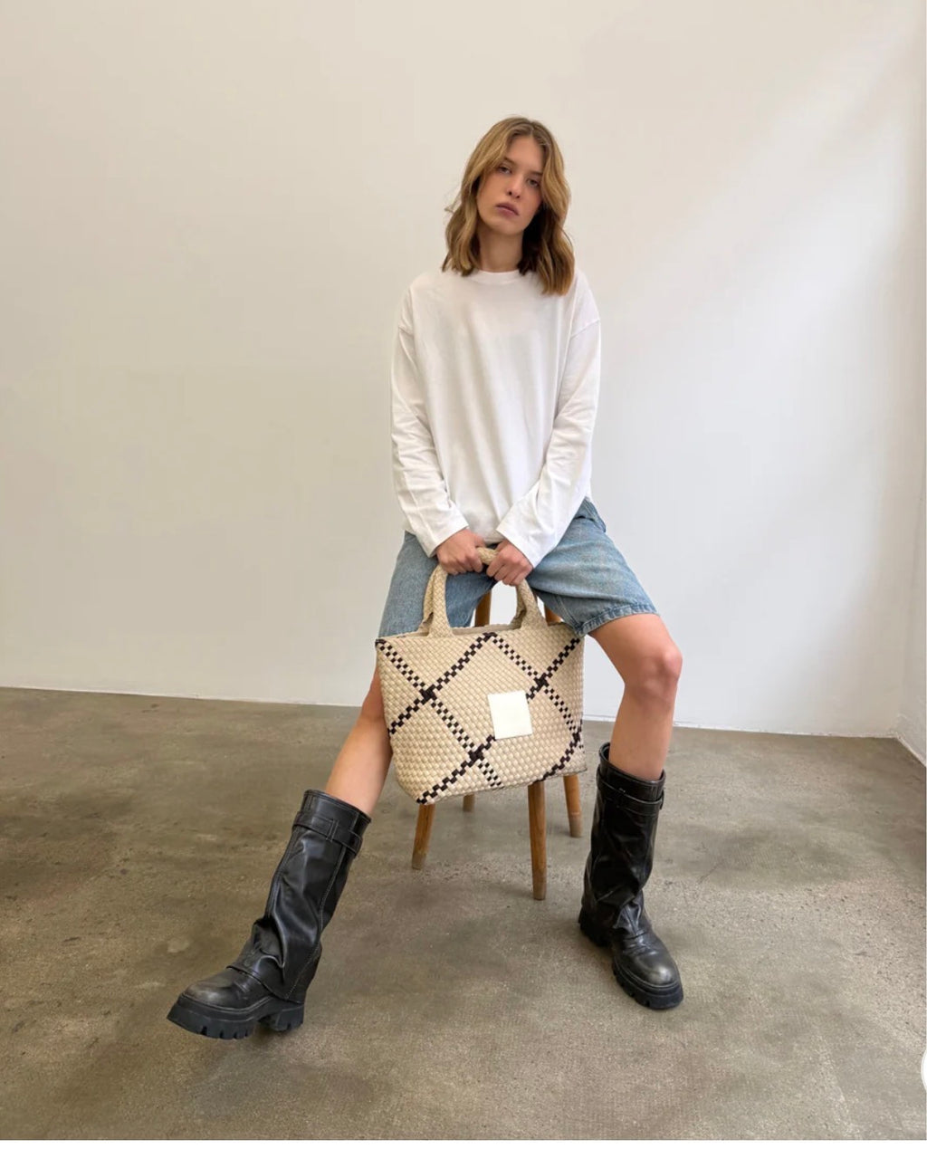 BAG SYLVIA 'CHILL VIBES' | BEIGE & DARK BROWN