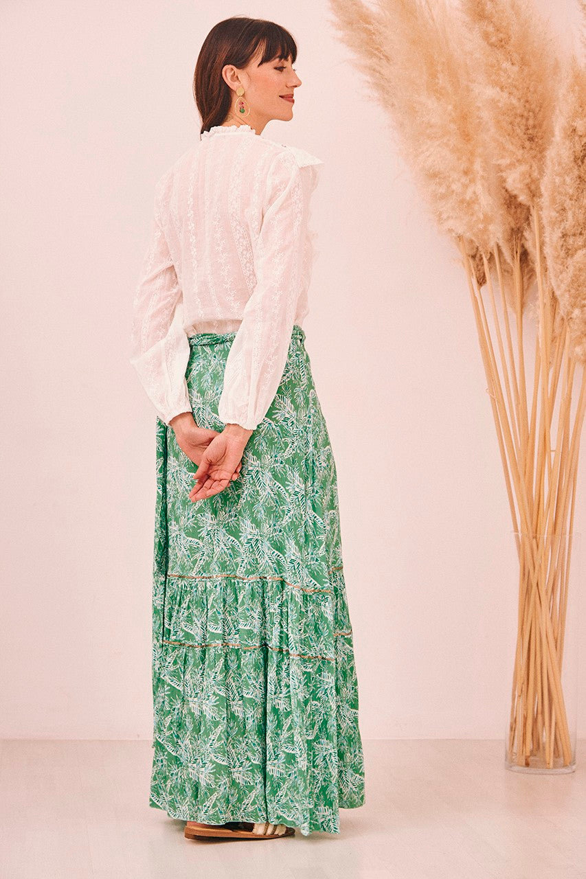 Falda pareo larga estampada