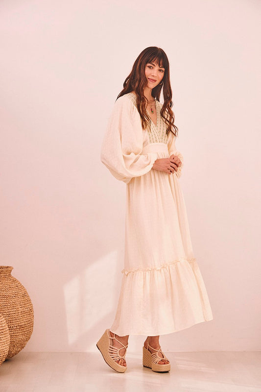 Vestido escote cintas