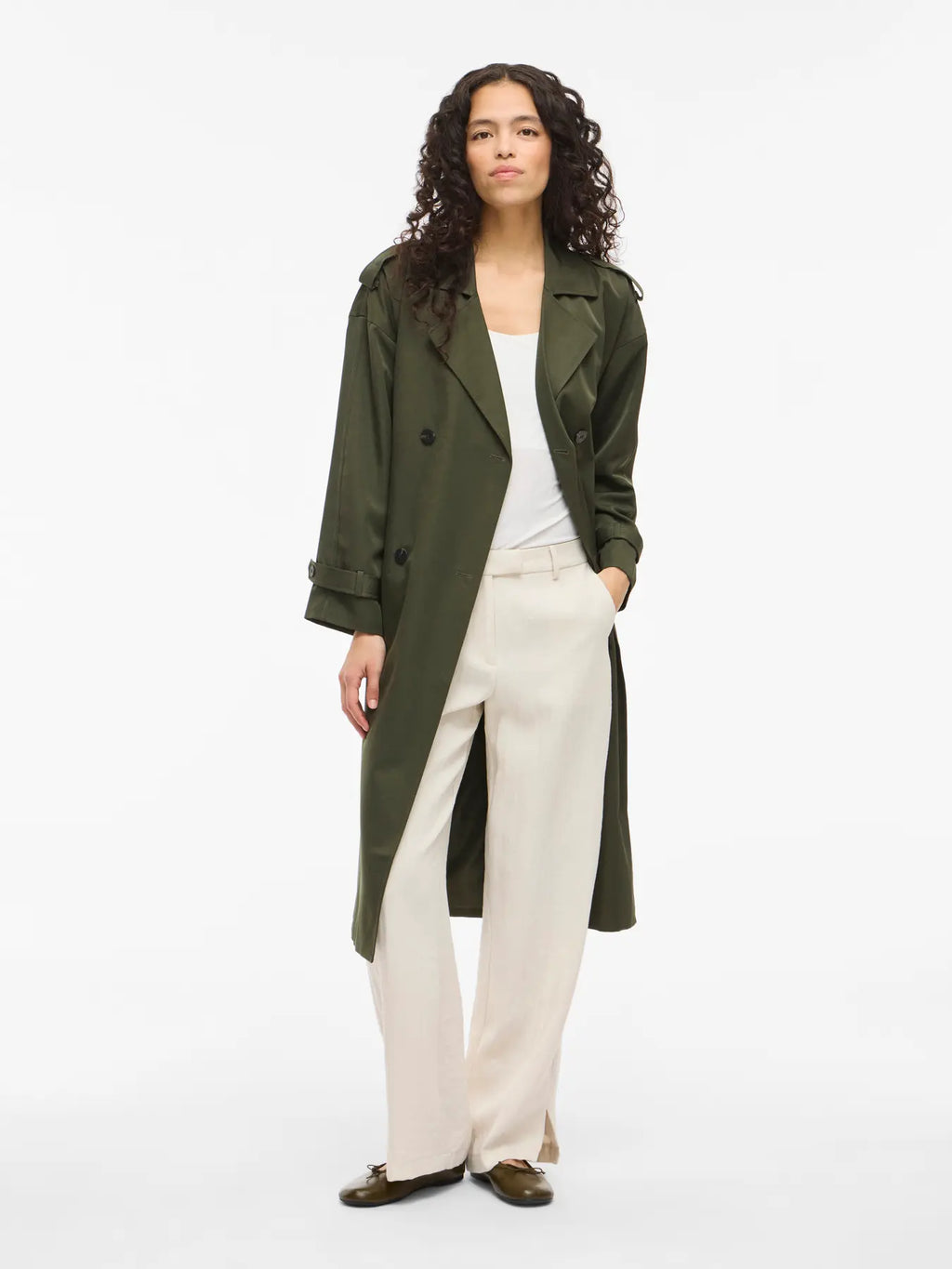 VIADDISON L/S LONG TRENCHCOAT