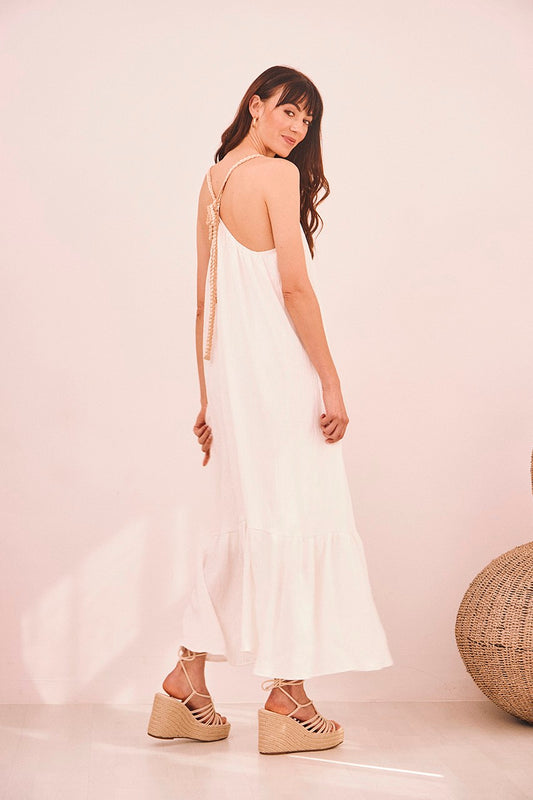 Vestido tirantez trenzados