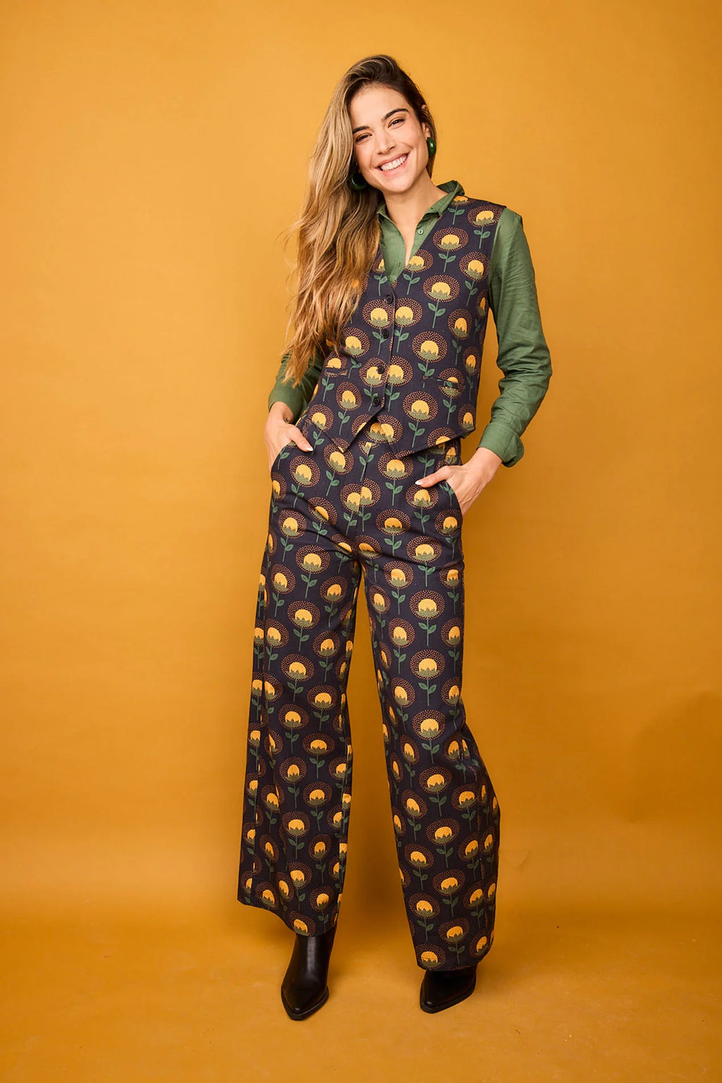 CHALECO FLORA AMARILLO