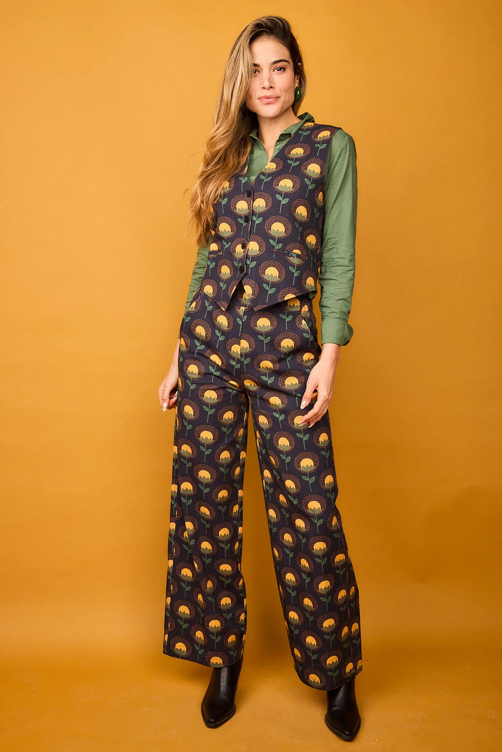 CHALECO FLORA AMARILLO