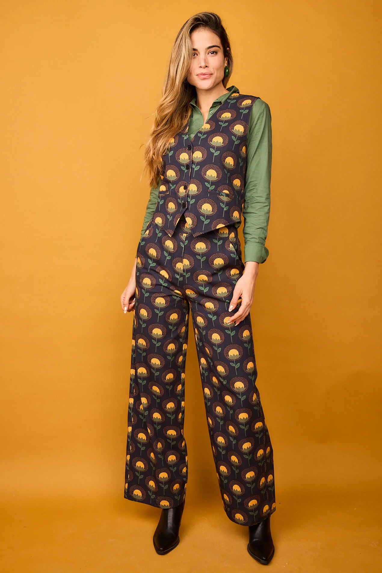 CHALECO FLORA AMARILLO