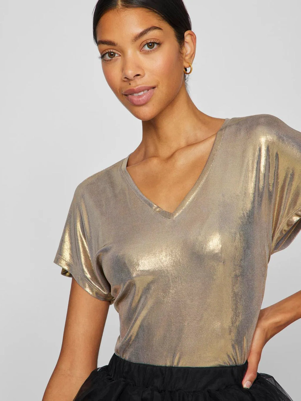 CAMISETA METALIZADA DORADA