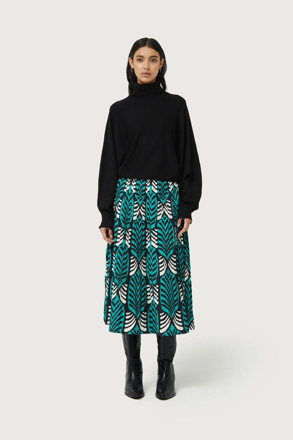 Falda midi plisada estampado Brigitte grande