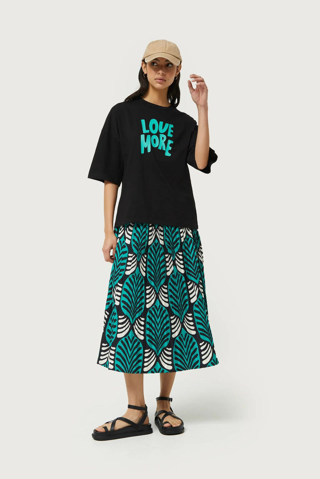 Falda midi plisada estampado Brigitte grande