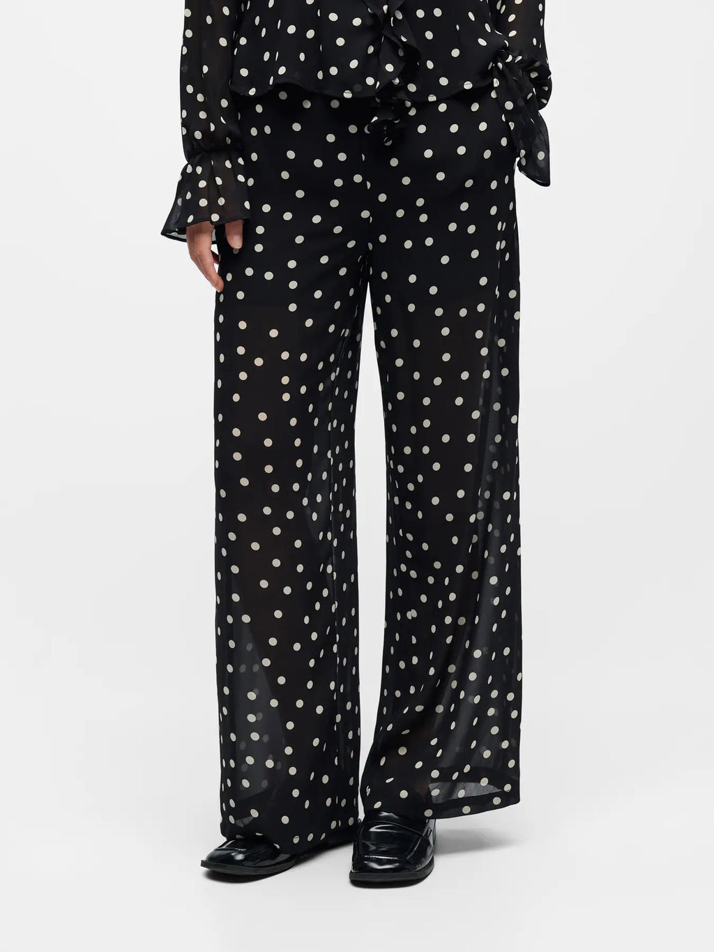 OBJGINA pantalón de lunares fluido