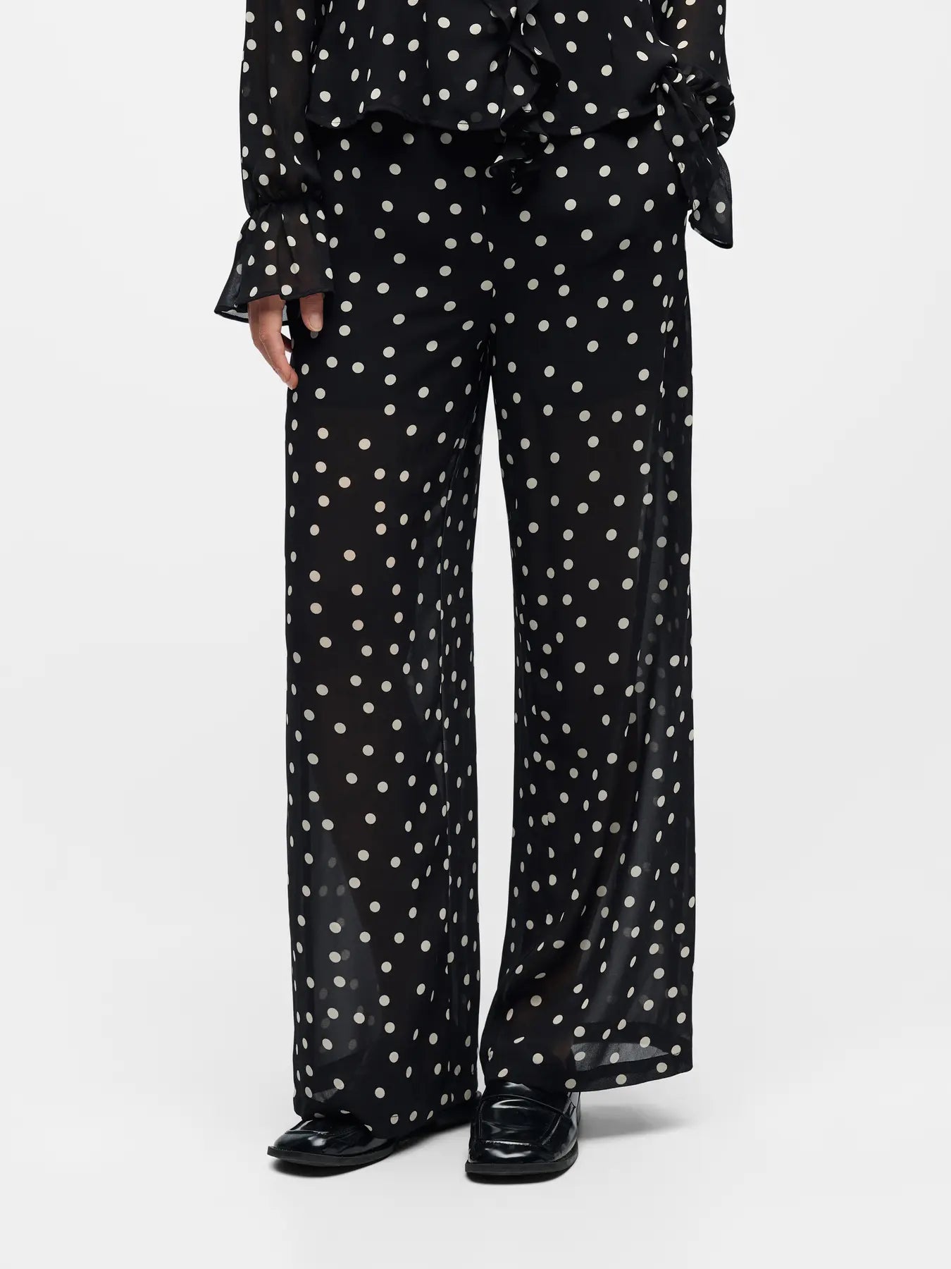 OBJGINA pantalón de lunares fluido